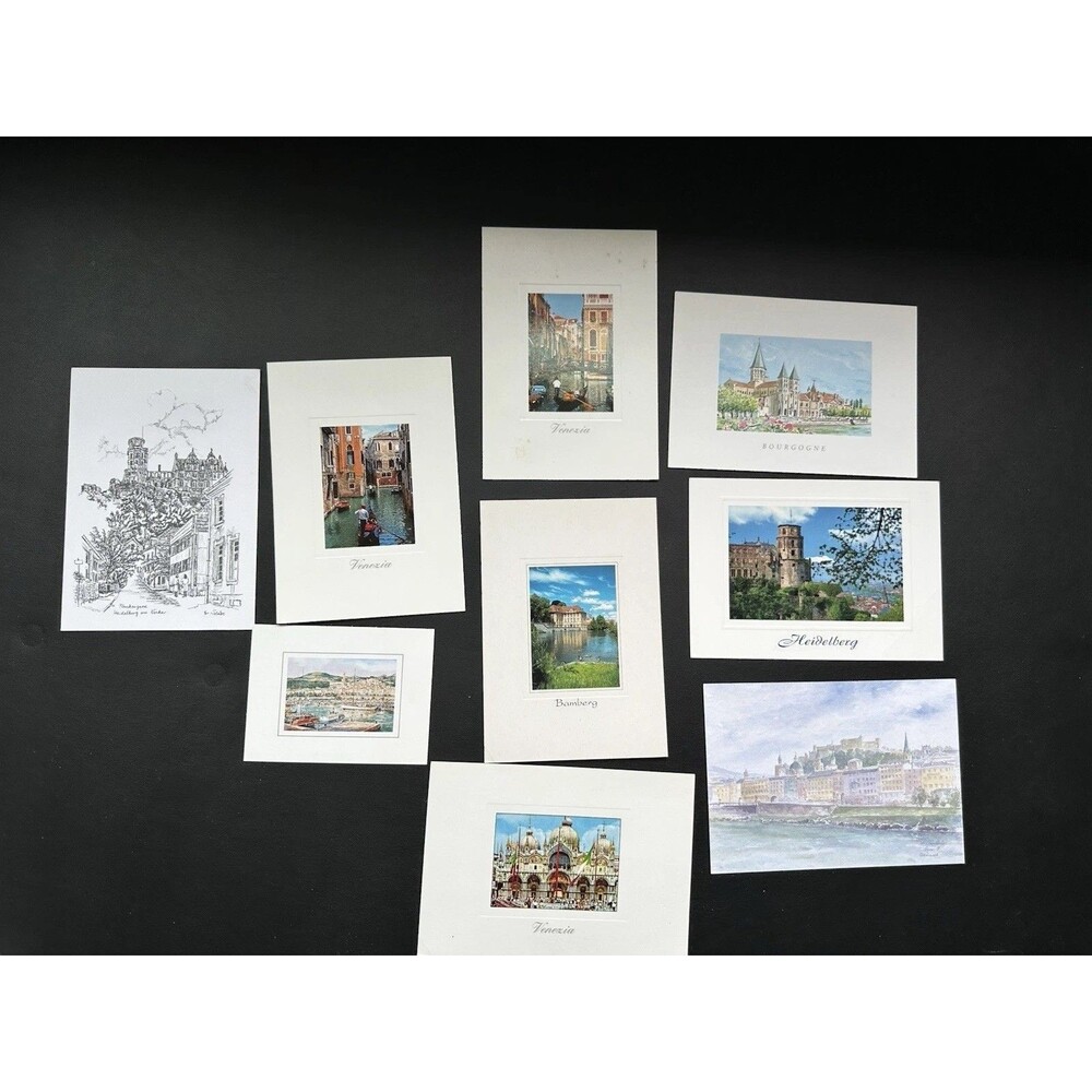 Vintage Postcards Art Prints Set Of 9 Italy Germany